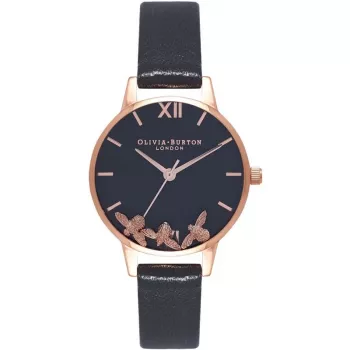 Olivia Burton dámske hodinky OB16CH06 quartz chronograf 30 mm sivá koža