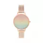 OLIVIA BURTON dámske quartzové hodinky Rainbow Bee OB16RB18 – 34 mm puzdro z nehrdzavejúcej ocele, sivý kožený remienok, biely ciferník s motívom Rainbow Bee
