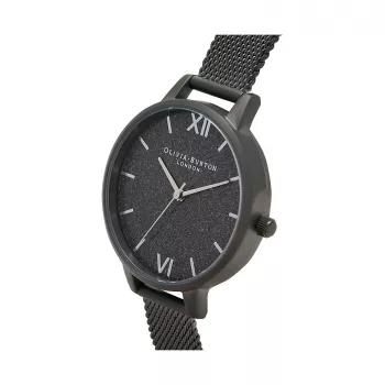 Olivia Burton dámske hodinky Sparkle Bee OB16GD49 - 34 mm quartz, biely ciferník, sivý kožený remienok