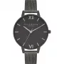 Olivia Burton dámske quartzové hodinky Sparkle Bee OB16GD49 - 34mm, biely ciferník, sivý kožený remienok