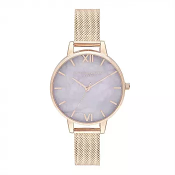 Olivia Burton dámske hodinky Sparkle Bee OB16SP16 - 34mm strieborný ciferník sivý kožený remienok