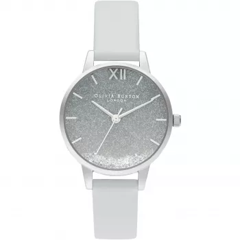 OLIVIA BURTON dámske Sparkle Butterfly hodinky OB16US27 - 30 mm puzdro ružové zlato, sivý kožený remienok