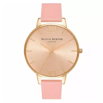 Olivia Burton dámske hodinky OB14BD31 38 mm puzdro z ružového zlata z ušľachtilej ocele, remienok z nude kože
