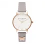 Olivia Burton dámske hodinky OB16MDW39 30mm nerezová oceľ koža sivá