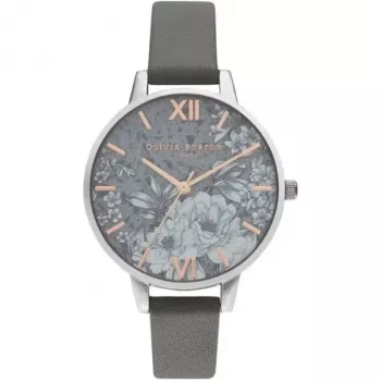 OLIVIA BURTON dámske hodinky OB16TZ05 34 mm quartz analógové oceľové puzdro sivý ciferník minkovo sivý kožený remienok
