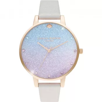 OLIVIA BURTON dámske hodinky OB16US47 38 mm ružové zlato sivá koža
