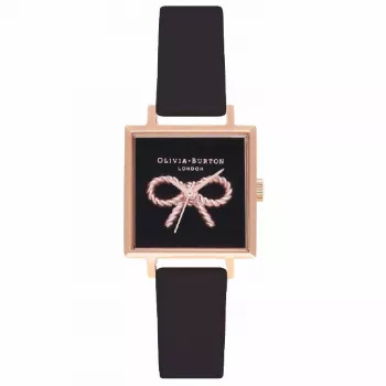 OLIVIA BURTON dámske hodinky OB16VB03 22,5 mm puzdro z nerezovej ocele s ružovozlatou úpravou sivý kožený remienok