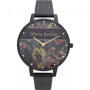 OLIVIA BURTON dámske hodinky OB16VS05 38mm oceľové puzdro biely ciferník sivý kožený náramok