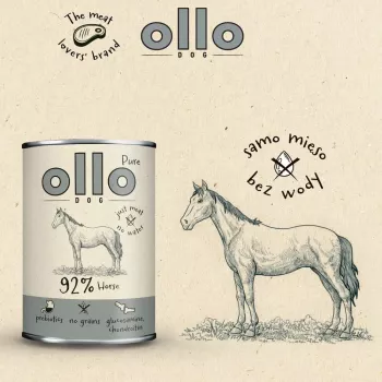OLLO Pure Horse Mono mokré krmivo pre psov 850 g