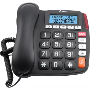 OLYMPIA 4520 analógový káblový telefón čierna - biela (2294)