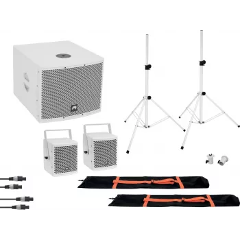 Omnitronic 20000837 aktívny 8 inch PA reproduktor s Bluetooth, USB/SD, 800W Peak, biela