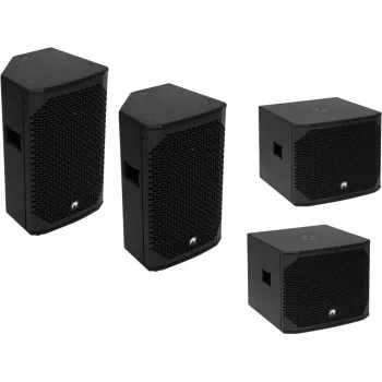 OMNITRONIC PA Set AZX Passive M - 2x 10 palcový pasívny PA reproduktor, 150W RMS/300W Peak, 8 Ohm, preglejka, čierna 20000528