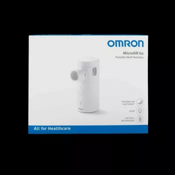 OMRON MicroAIR GO U300 nebulizátor - prenosný vibračno-membránový nebulizátor pre dospelých a deti, praktický, tichý <20 dB, vrátane masiek a batérií