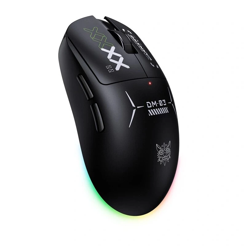 ONIKUMA DM03 RGB herná myš – káblová optická myš s 6400 DPI, 7 programovateľnými tlačidlami, ergonomický dizajn pre pravákov, čierna