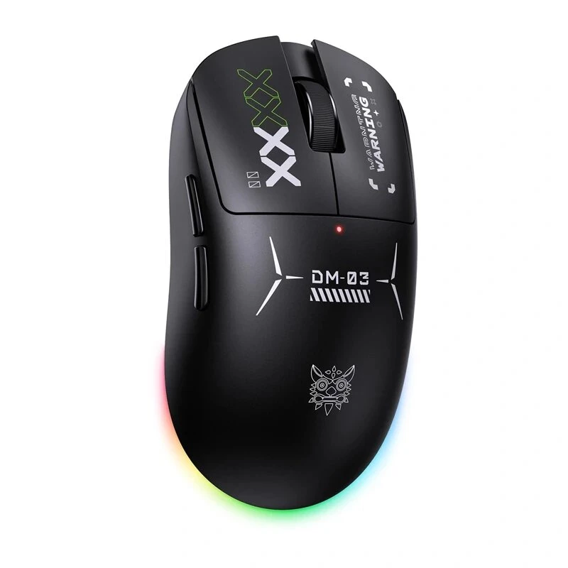 ONIKUMA DM03 RGB herná myš – káblová optická myš s 6400 DPI, 7 programovateľnými tlačidlami, ergonomický dizajn pre pravákov, čierna