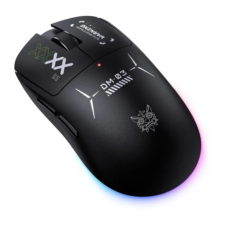 ONIKUMA DM03 RGB herná myš – káblová optická myš s 6400 DPI, 7 programovateľnými tlačidlami, ergonomický dizajn pre pravákov, čierna