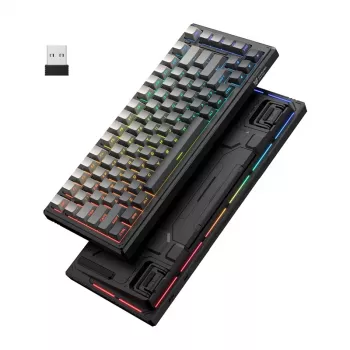ONIKUMA G83 herná klávesnica (čierna) - mechanické RGB podsvietenie, káblová USB full-size klávesnica s modrými spínačmi