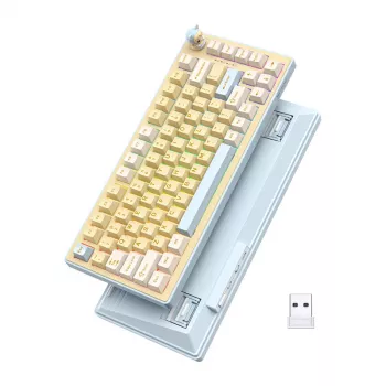 ONIKUMA MT707 herná klávesnica (žltá) - mechanická, Outemu Blue spínače, RGB podsvietenie, plná veľkosť, káblová USB