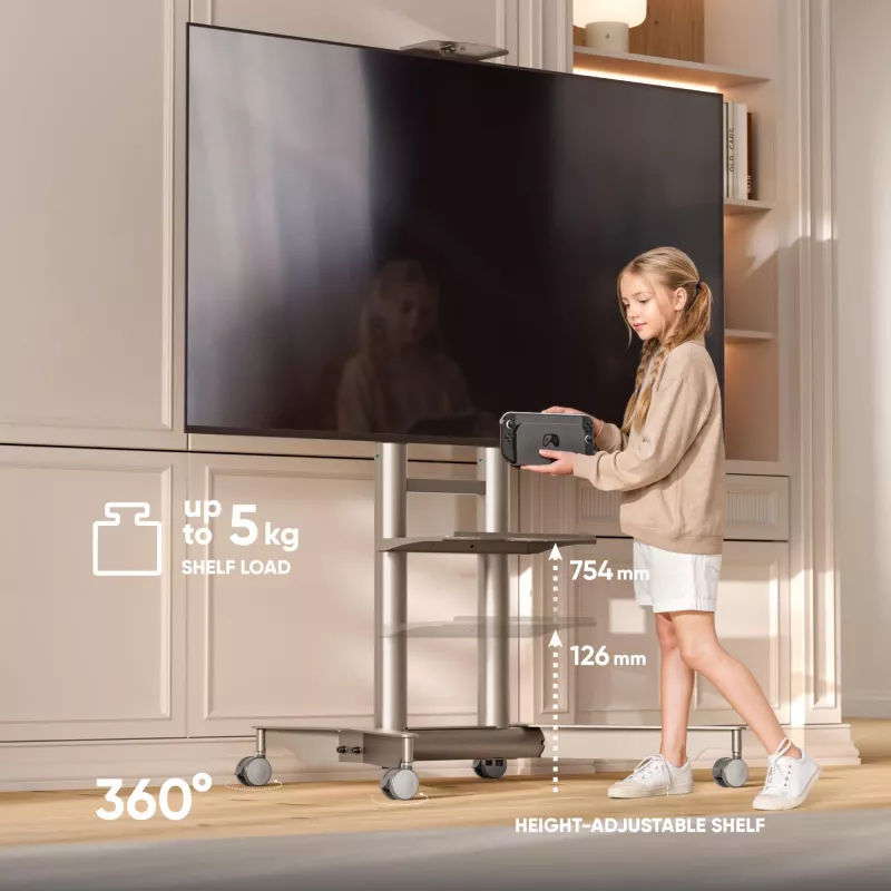 ONKRON TS1571-C Mobilný TV stojan pre 32-75 palcov, champagne