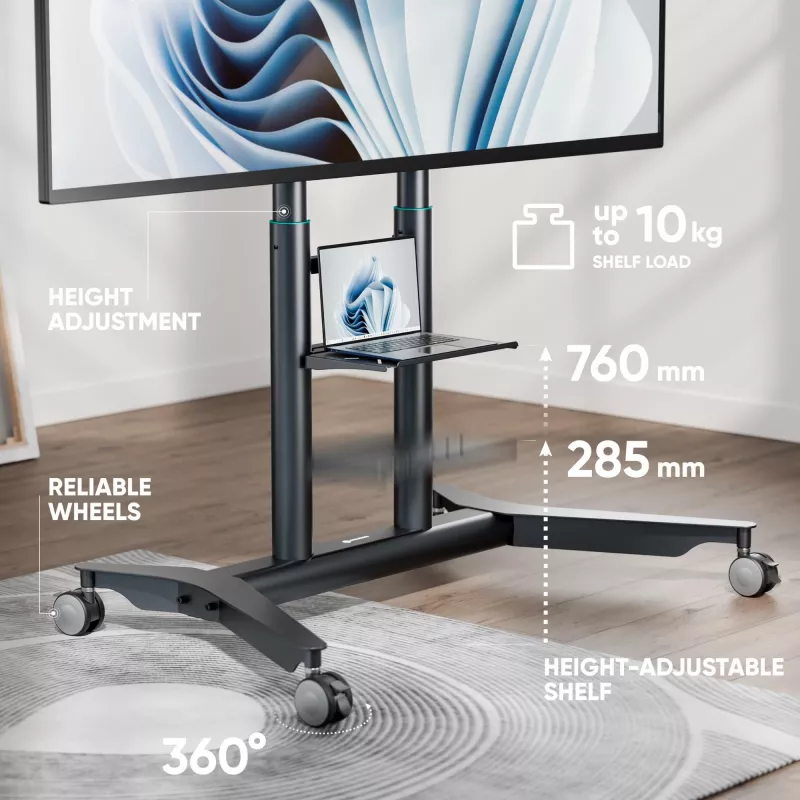 ONKRON TS1871-G mobilný TV stojan 55-90 palcov, grafitová