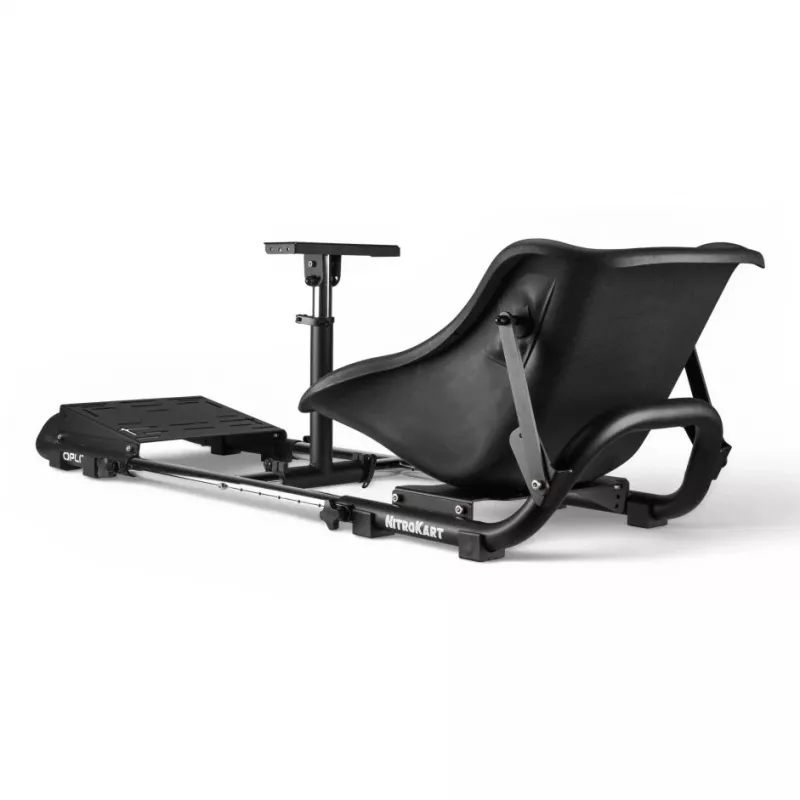 Oplite 104317 NitroKart V2 pretekársky kokpit – čierny oceľový sim-racing rám s nastaviteľným sedadlom