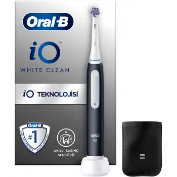 Oral-B iO White Clean elektrická zubná kefka, čierna/biela s cestovným puzdrom