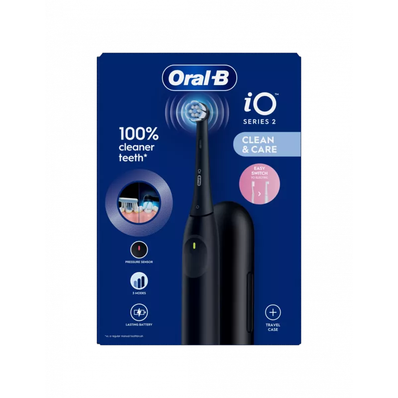 ORAL-B iO2 Night Black elektrická zubná kefka s cestovným puzdrom