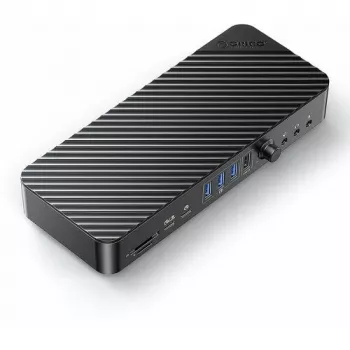 ORICO USB-C 10 Gbps dokovacia stanica, 2x DP 4K, HDMI 4K, PD 60W, 6x USB-A, čítačka SD/TF kariet, audio (DKA20-V1-EU-BK-EP)