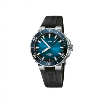 ORIS pánske potápačské hodinky 41350742274FC 41.50mm automatické modrý ciferník modrý gumený remienok