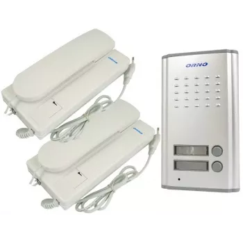 ORNO Fossa Multi OR-DOM-RL-903 Súprava domáceho interkomu pre dve rodiny, biela/strieborná