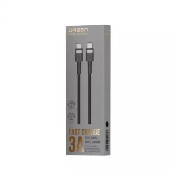 ORSEN S53 USB-C na USB-C kábel 3A 1m čierny