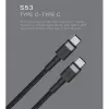 ORSEN S53 USB-C na USB-C kábel 3A 1m modrý