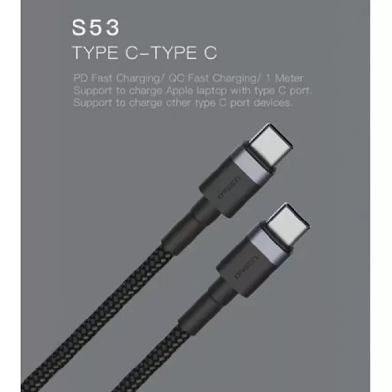 ORSEN S53 USB-C na USB-C kábel 3A 1m modrý