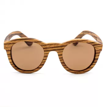 ORYGIN WOOD-B unisex slnečné okuliare s dreveným rámom, UV400 ochrana, hnedé tónované sklá, 45/25/145 mm