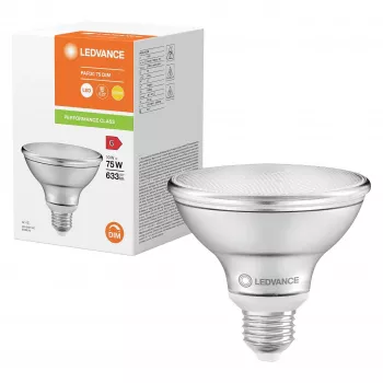OSRAM PAR30 7,5W ekvivalent 75W LED reflektorová žiarovka stmievateľná 10W 633lm 2700K teplá biela E27 uhol vyžarovania 36°