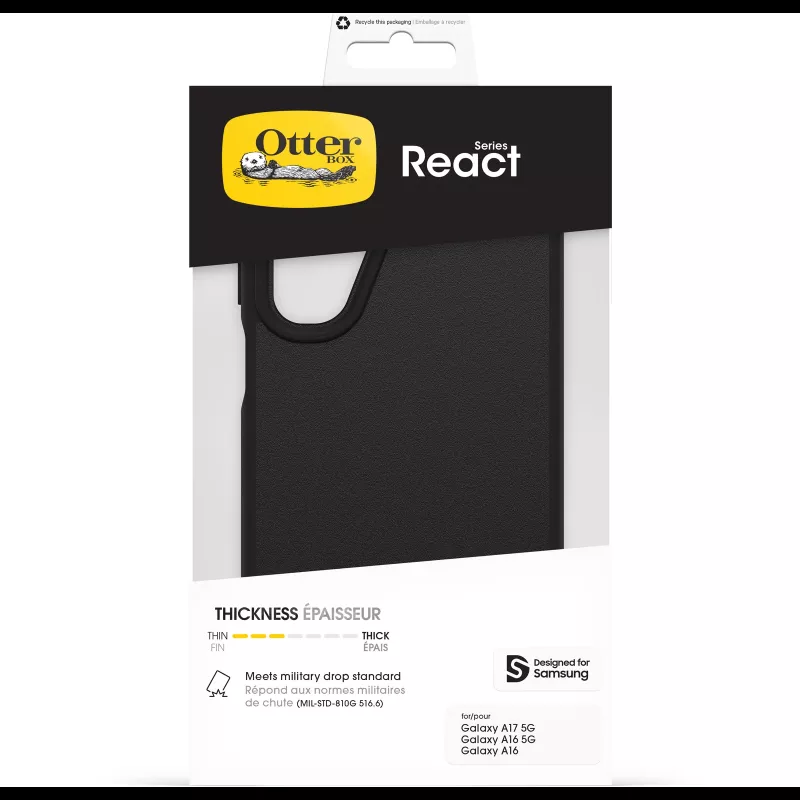 OtterBox React Series puzdro pre Samsung Galaxy A17/A17 5G/A16/A16 5G - čierne