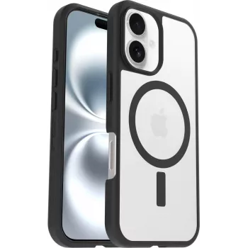 OtterBox React Series MagSafe puzdro pre iPhone 16 - Black Crystal (transparentná/čierna)