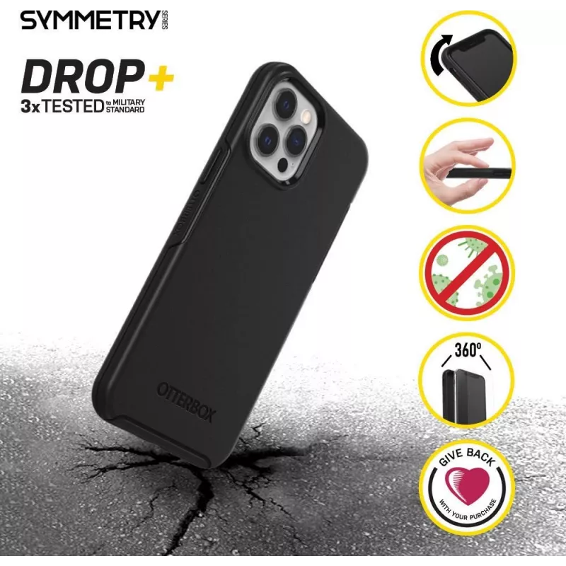OtterBox Symmetry Series zadné puzdro pre Apple iPhone 12 / iPhone 12 Pro - čierne