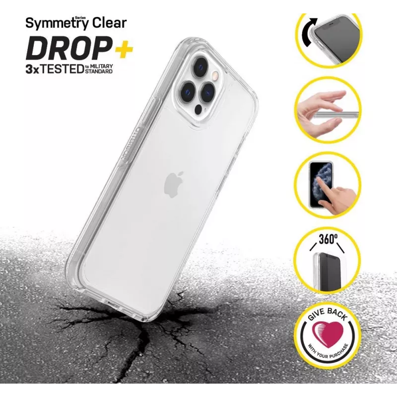 OtterBox Symmetry Series puzdro pre iPhone 12 a iPhone 12 Pro - Clear