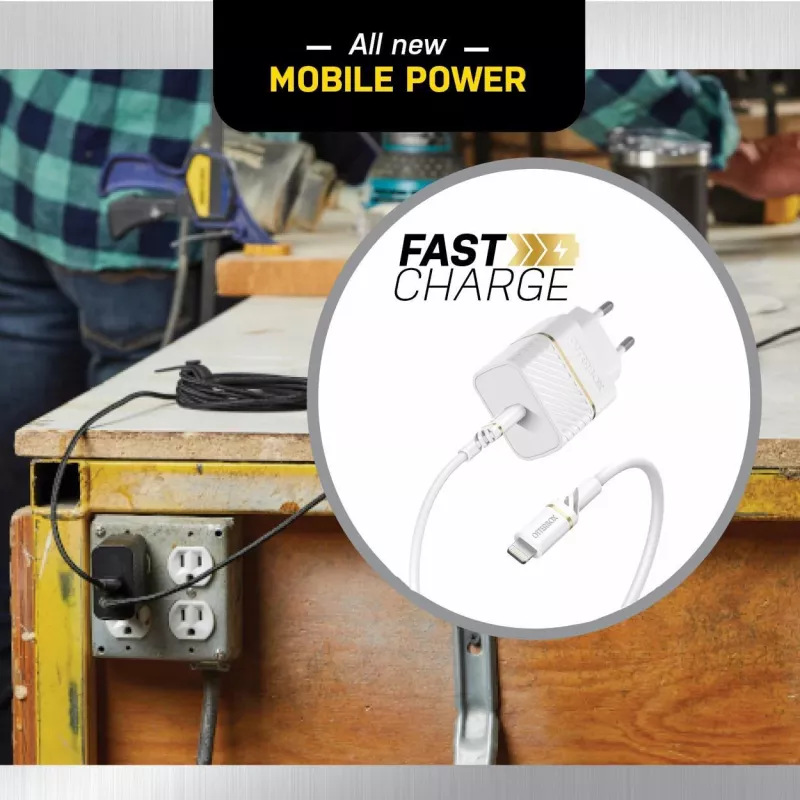 OtterBox nástenná nabíjačka 20W USB-C PD 3.0 Cloud Dust White