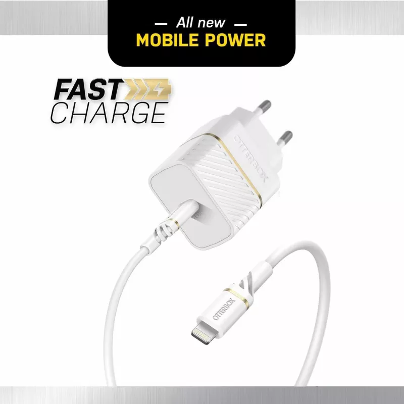 OtterBox nástenná nabíjačka 20W USB-C PD 3.0 Cloud Dust White