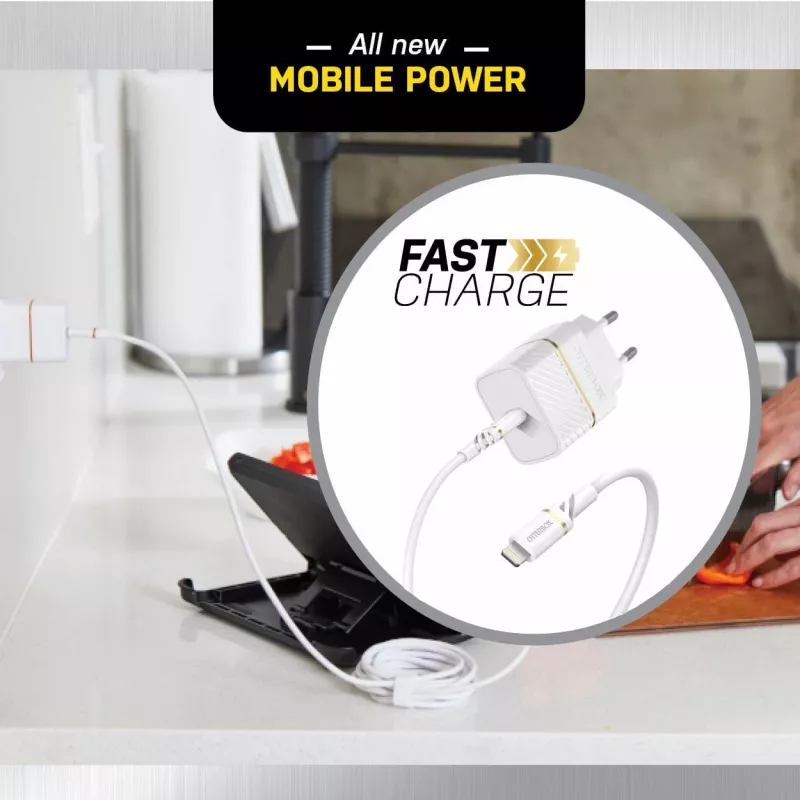 OtterBox nástenná nabíjačka 20W USB-C PD 3.0 Cloud Dust White