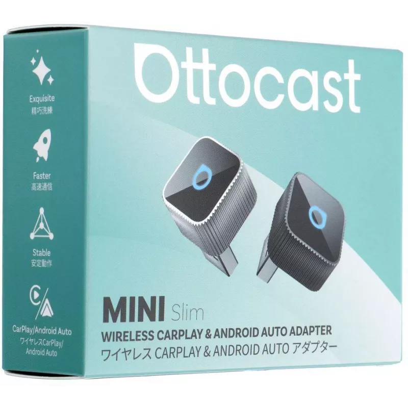 OTTOCAST Mini Cube T2 bezdrôtový adaptér CarPlay & Android Auto (Bluetooth/Wi-Fi)