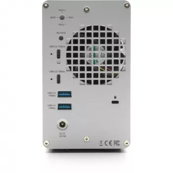 OWC Mercury Elite Pro Dual 2-Bay RAID puzdro s 3-port USB hubom, USB 3.2 Gen 2 Type-C (strieborná)