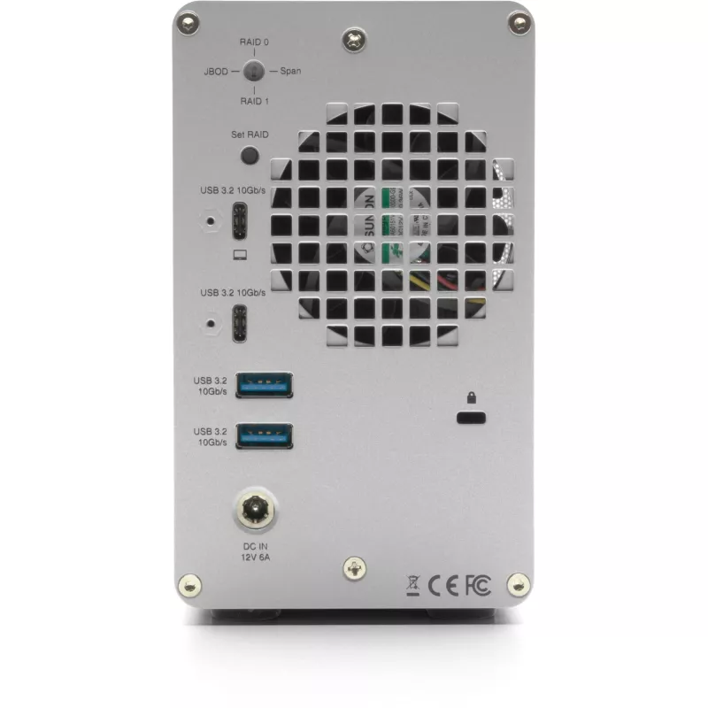 OWC Mercury Elite Pro Dual 2-pozíciový úložný box s 3-portovým USB rozbočovačom, SATA-600, USB 10 Gb/s, strieborný