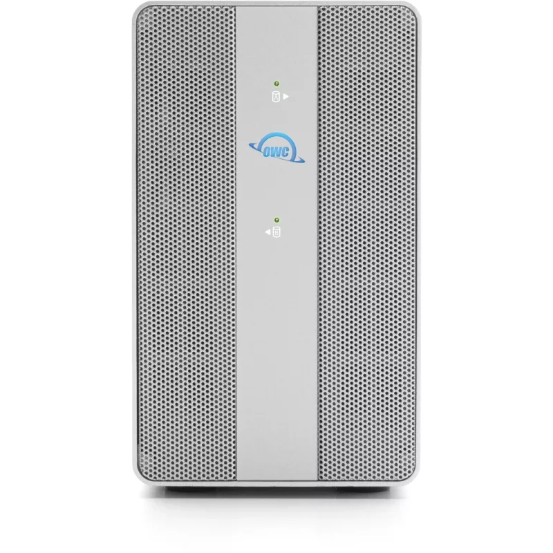 OWC Mercury Elite Pro Dual 2-pozíciový úložný box s 3-portovým USB rozbočovačom, SATA-600, USB 10 Gb/s, strieborný