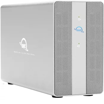 OWC Mercury Elite Pro Dual 2-Bay RAID puzdro s 3-port USB hubom, USB 3.2 Gen 2 Type-C (strieborná)