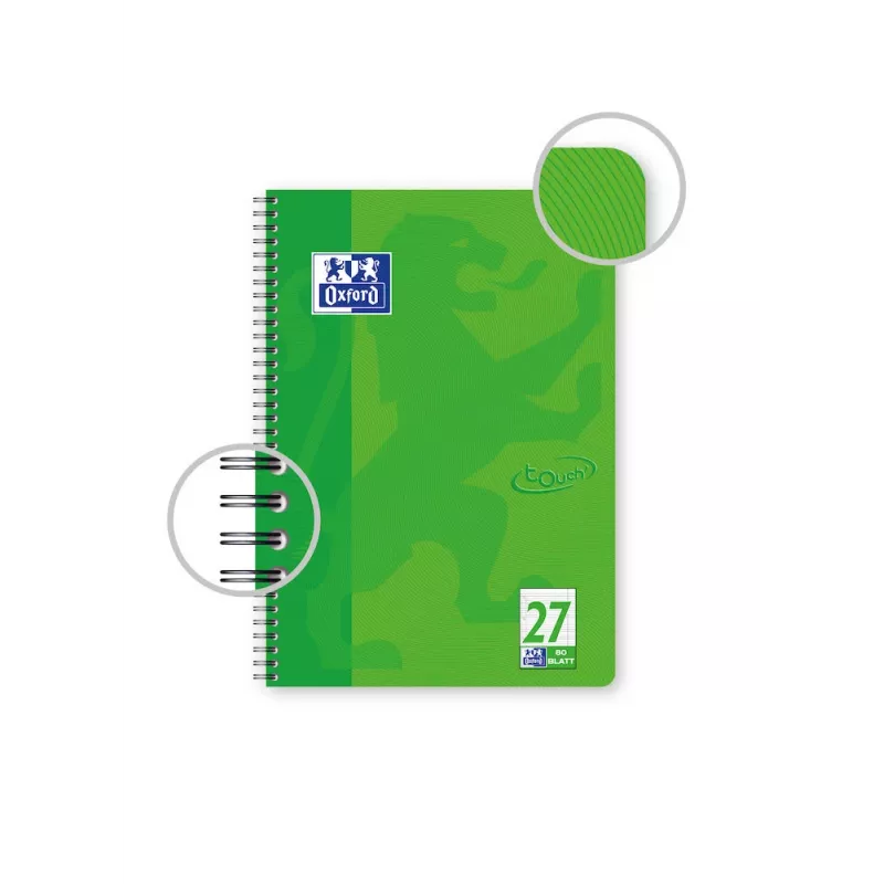 Oxford TOUCH Cvičný zošit - zelený - A4+ - 80 listov - 90 g/m² - linajkovaný