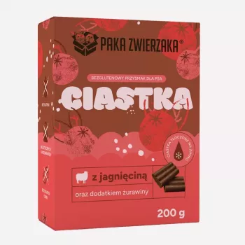 Paka Zwierzaka jahňacie s brusnicou maškrta 200g