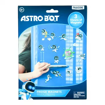 Paladone AstroBot magnetky na chladničku - 34-dielna sada magnetiek, 3 hárky, dizajn vesmírneho robota
